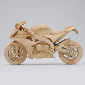 Sculpture de moto en bois faite à la main, écologique, art minimaliste, décoration de mariage, pièce de présentation de table personnalisable - Product Image 1