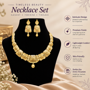 Royal Kundan Floral Necklace Earrings <b>Set</b> | 24K Gold Plated Copper/Brass <b>Jewelry</b> | Trendy Traditional Indian <b>Bridal</b> Party - Product Image 5