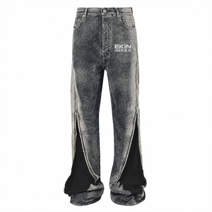 Pantalones Vaqueros Anchos de Mezclilla para Hombre, Estilo Vintage, Color Gris Lavado, con Logotipo Personalizado EKIN IMPEX, Modelo Ek-5840 del Fabricante - Product Image 1