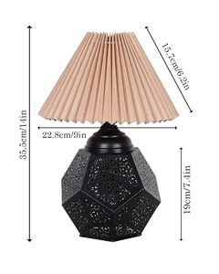 Black Metal Cutwork Table Lamp with Pleated Fabric Shade Modern Decorative Bedside Lamp for Living Room Bedroom Home Decor - Product Image 3