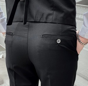High Quality Trendy Business Men's Groomsmen Blazers Business 3pc Set Pant Coat Formal Wear - Product Image 4