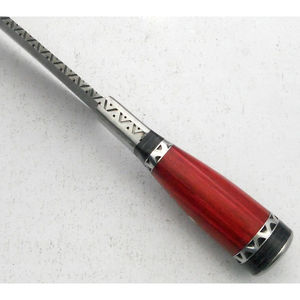 Couteau de chef moderne personnalisé fait main Burraq, lame en acier Damas de 7 pouces, épaisseur 3,0 mm, manche en bois, étui en cuir - Product Image 5