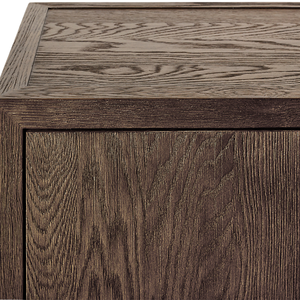 Buffet moderne contemporain en teck massif avec finition brun foncé, quatre portes et étagères internes, structure robuste et durable - Product Image 4