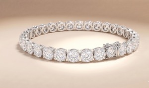 Pulsera de Plata de Ley 925 con Diamante Moissanita Redondo, Pulsera de Diamantes Personalizada, Regalo para Aniversario - Product Image 6