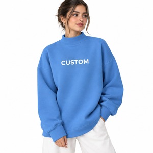 Oversized <b>Mock</b> Neck Women's Streetwear Top Relaxed Casual Sweatshirt Pullover Comfortable Long Sleeve Design Loose Modern - Product Image 2