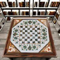 Boîte de rangement en marbre 100% pour jeu d'échecs |   Jeu d'échecs artisanal noir et blanc |   Jeu de stratégie classique pour adultes Angel Animal