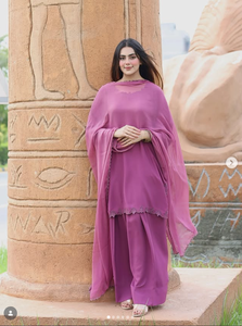 SADIA AUN HUTE COUTURE <b>Women's</b> Pink Cotton <b>Kurta</b>/Kurti Regular Fit Regular-Length Traditional Casual Wear India Pakistan Style - Product Image 5