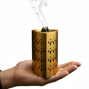 Brûleur d'encens Bakhoor Premium Blanc Royal en Métal et Bois Écologique Durable, Support d'Encens Artistique Moderne Antique Personnalisable pour Hôtels - Product Image 3