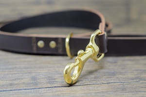 Laisse pour chien en cuir véritable, poignée courte, robuste, durable, laisse d'entraînement solide, laisse pour animaux de compagnie, fournisseur OEM en gros - Product Image 4