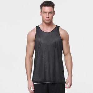 Débardeur de sport pour homme en maille tricotée personnalisé, sans manches, séchage rapide, respirant, pour la course, l'entraînement et le fitness - Product Image 4