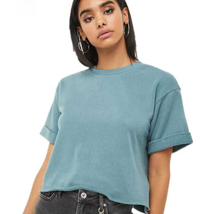 Camiseta Distressed de Algodón 100% de Alta Calidad para Mujer, Estilo Urbano, Transpirable y Ecológica, Venta al por Mayor Personalizada - Product Image 1