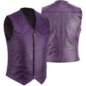Gilet de Costume Homme Premium Violet Col V Simple Boutonnage Couleur Unie en Polyester pour l'Automne - Product Image 5
