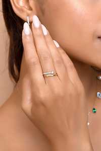 Stackable Bypass Rings Minimalist Dainty Solitaire Open <b>Gap</b> Ring Custom 14K 18K Solid Gold Floating Lab Grown Diamond Jewelry - Product Image 4