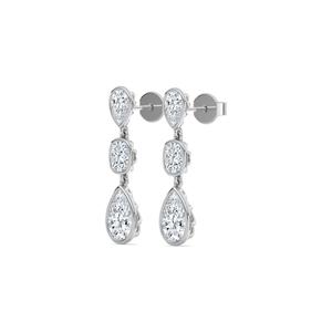 Boucles d'oreilles en or rose 9K avec diamants de laboratoire, 3,47 CTW, taille poire, clarté VVS, bijoux fins pour femmes, tenue de mariée, modèle Pinnacle - Product Image 5