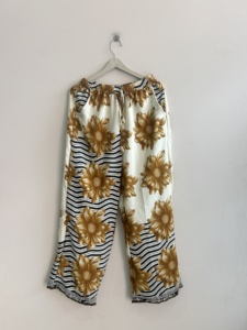 Assorted Lot Vintage Sari Silk Elastic Waist Hand Embroidery Breathable Eco-Friendly Full Length Pajama <b>Harem</b> Pants Unisex - Product Image 4
