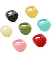 Bagues géométriques en résine de haute qualité, marbrées, tendance, ambre, violet, bleu, rose, orange, unisexe, mignonnes, bijoux de mode, mariage