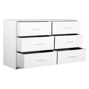 Commode blanche à 6 tiroirs avec grands tiroirs en tissu - Product Image 6