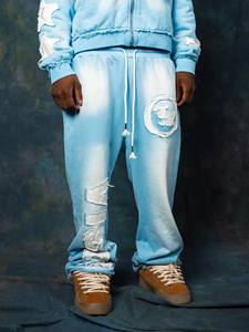 Conjunto de Sudadera con Capucha y Pantalones Seek Blue, Estampado de Letras, Estilo Urbano, Chándal para Hombre, Otoño, Casual, Corte Holgado - Product Image 4
