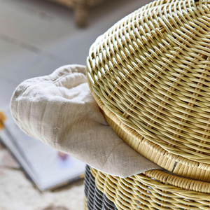 Cesta de Mimbre Natural Única con Forma de Abeja, Cesta de Almacenamiento Tejida de Mimbre con Tapa para la Sala de Juegos de los Niños - Product Image 3