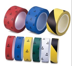 Ruban de marquage antistatique ESD, adhésif acrylique simple face, PVC, ruban de sécurité codé par couleurs pour sols d'atelier - Product Image 1