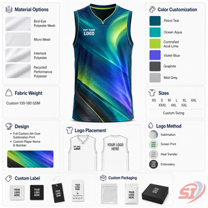 Fabricant de maillots de basket-ball avec logo personnalisé, maillot de sport d'équipe personnalisé par sublimation, Aurora Lime Spectrum - Product Image 3