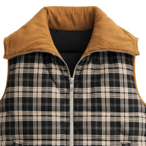 Chaleco Acolchado Reversible para Mujer, Sin Mangas, con Cierre Interior y Diseño a Cuadros, Cálido y Casual para Invierno - Product Image 6