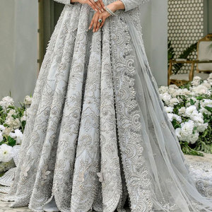 Trendy Pakistani Beautiful Flower Design Style Wedding Stitched Lehenga Bridal Embroider Maxi <b>Dress</b> - Product Image 3