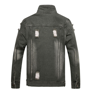 Veste en jean surdimensionnée pour homme, en coton lavé, écologique, respirante, style streetwear décontracté pour l'hiver, veste en jean OEM - Product Image 6