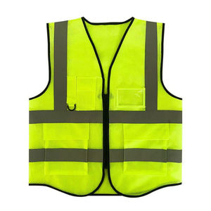 Gilet de sécurité en polyester haute visibilité, bandes réfléchissantes unisexes, vêtements de travail - Product Image 4