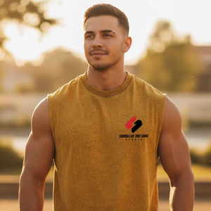 Camiseta Deportiva de Algodón para Hombre, sin Mangas, para Gimnasio, Ejercicio, Tejida, Ligera, Transpirable, Ropa Deportiva - Product Image 4