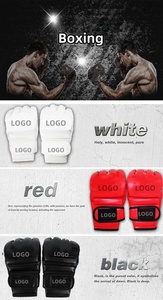 Guantes de Boxeo de Cuero Profesionales para Hombre, Guantes de Entrenamiento de Medio Dedo para Sanda, Muay Thai, Taekwondo - Product Image 6