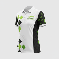 Camiseta de Pickleball para Mujer, Sublimada, de Secado Rápido, 100% Poliéster, con Diseño en Contraste, para Club o Equipo, OEM