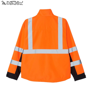 Durable Lightweight With Own Logo Print New Trendy Heavy Duty Custom Logo High Visibility Reflective Orange Safety <b>Jackets</b> - Product Image 2