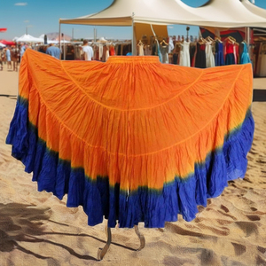 กระโปรงเต้นรำท้องผ้าคอตตอนสุดหรู25หลาสินค้าใหม่มัดย้อมสไตล์ชนเผ่าไซส์ใหญ่พิเศษชุดปาร์ตี้ตอนเย็นแบบลำลองสำหรับผู้หญิง - Product Image 1