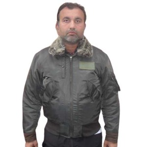 Men Nylon <b>Pilot</b> <b>Jacket</b> Long Sleeve Airline Uniform MA1 Bomber Style With Faux Fur Collar - Product Image 1