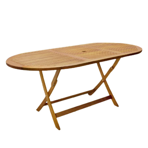 Teak Wood Outdoor <b>Folding</b> <b>Table</b> Oval Shape Restaurant Home Bar Furniture Manufacturing In Indonesia - Product Image 1