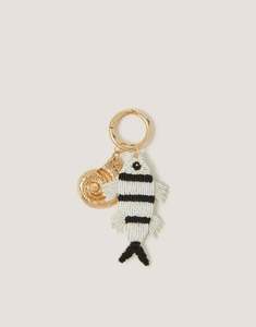 New Arrival Blue Resin <b>Ring</b> Keychain Beaded Charm Gold Clip <b>Key</b> Holder Bag Charm Stylish Car Keyring Fashion Accessory - Product Image 3