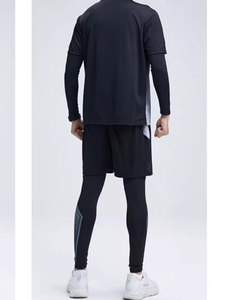 เสื้อเจอร์ซีย์กีฬาผู้ชาย แขนสั้น สีไล่ระดับ ระบายอากาศ แห้งเร็ว ผลิตจากโพลีเอสเตอร์ ชุดเซ็ตสำหรับฤดูร้อน ทรงปกติ - Product Image 2