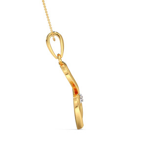 Collier avec pendentif en diamant en forme de lettre initiale S entrelacée en forme de cœur - Product Image 4