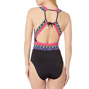 Nouveau Maillot de Bain Femme Tendance Haut de Gamme, 1 Pièce, Motif Écossais sur le Devant, Sans Manches, Été, Décontracté, Séchage Rapide, Respirant, Design Personnalisé et Élégant - Product Image 2