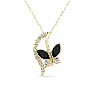 Joli pendentif papillon orné de cristaux <span class=keywords><strong>Swarovski</strong></span> Bijoux hypoallergéniques <span class=keywords><strong>Collier</strong></span> Daisini plaqué or 18 carats pour femme - Product Image 3