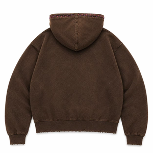 Sudadera con capucha y cremallera de gran tamaño con pedrería personalizada para hombre, estilo urbano, corte ajustado, tejida, 100% algodón - Product Image 5
