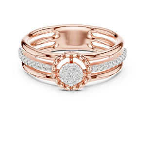 Anillo de Oro Rosa de 14K con Diamante Cultivado en Laboratorio para Mujer |   Ropa de Fiesta |   Diamante Cultivado Nuevo - Product Image 1