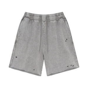 Shorts de ville américains pour hommes avec cordon de serrage de haute qualité, déchirés, usés, avec trous, lavés, services OEM - Product Image 1