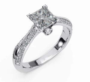 Anillo de Diamantes de Oro Sólido para Mujer en Oro Amarillo, Rosa y Blanco de 9KT, 14KT y 18KT, Diamante Genuino, Joyería Fina para Compromiso y Boda - Product Image 5