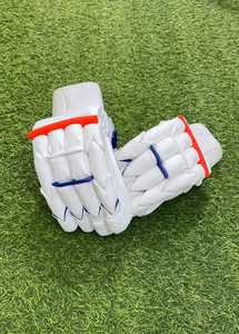 Top Quality PU Leather Plain Pattern Batting Gloves In Solid Color Adjustable Size Cricket Batting Gloves - Product Image 5