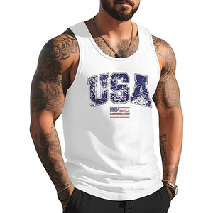 Camiseta sin mangas 100% algodón para hombre, chaleco básico transpirable, camiseta de fitness de verano, venta al por mayor OEM - Product Image 4
