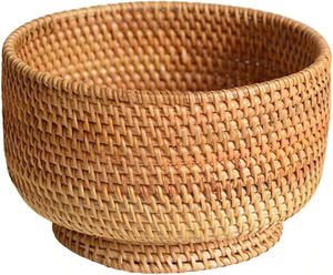 Cesta de Pan de Ratán Tejida a Mano, Cesta Natural para Servir Alimentos, para Exhibición en Panaderías, Uso en Cocinas y Presentación en Mesas de Restaurantes - Product Image 1