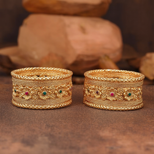 Fine <b>Bangles</b> <b>Set</b> Traditional Pota Stone Openable <b>Bangles</b> - Product Image 3