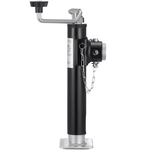 Gato giratorio para remolque con capacidad de carga dinámica de 2000 lb, elevación de 10 pulgadas, montaje en tubo soldable, con mango de soporte para remolques de carga y utilitarios - Product Image 1